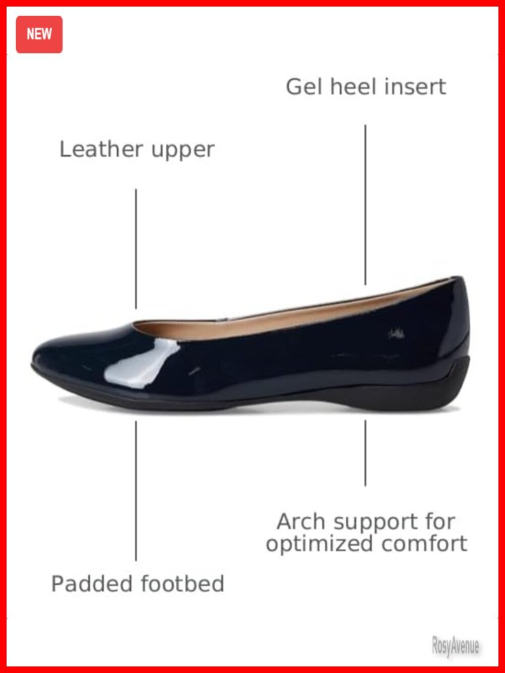 Genuine Napa Calf Leather Slip On Ballet Flats Comfort